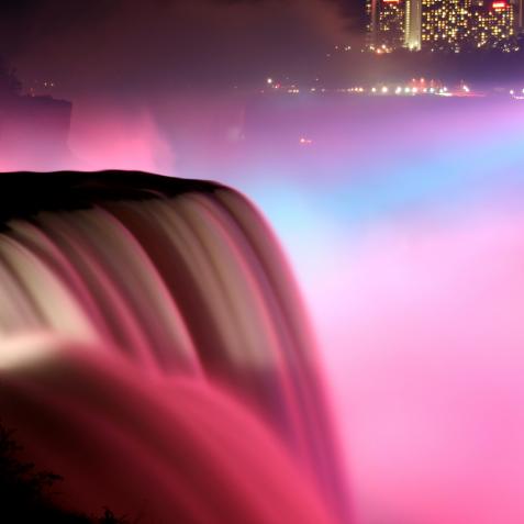 View of the American Falls at Niagara Falls from the Maid of the mist.