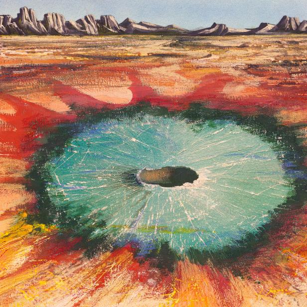 Meteorite crater, drawing. (Photo by DeAgostini/Getty Images)