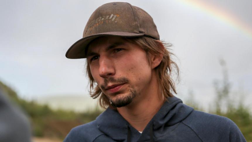Parker Schnabel of Gold Rush with rainbow