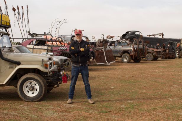 Adam Savage stands at the forefront of the Waste Weekenders Mad Max-inspired creations.