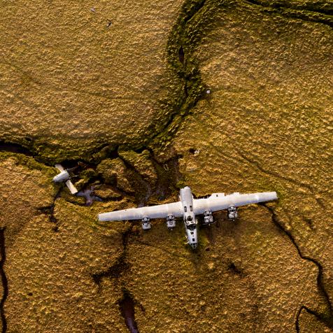 A B-24 bomber, which crashed on Atka Island during World War II,  is only one of two B-24 bombers to remain in situ since the war. The piece off to the left of the plane is what remains of the tail. The islands are truly like a time capsule, preserving not only wildlife, but also historic remains such as this.