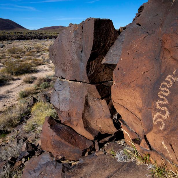 Mojave National Preserve, California: Petroglyphs carved by the first people to inhabit these lands.
