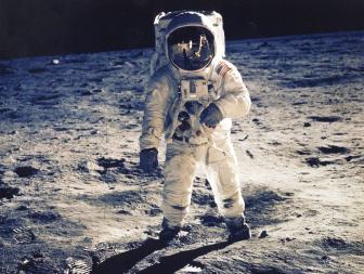 30Th Anniversary Of Apollo 11 Landing On The Moon (9 Of 20): Astronaut Edwin E. Aldrin Jr., Lunar Module Pilot, Is Photographed Walking Near The Lunar Module During The Apollo 11 Extravehicular Activity. Man's First Landing On The Moon Occurred Today At 4:17 P.M. July 20, 1969 As Lunar Module "Eagle" Touched Down Gently On The Sea Of Tranquility On The East Side Of The Moon. The Lm (Lunar Module) Landed On The Moon On July 20, 1969 And Returned To The Command Module On July 21. The Command Module Left Lunar Orbit On July 22 And Returned To Earth On July 24, 1969. Apollo 11 Splashed Down In The Pacific Ocean On 24 July 1969 At 12:50:35 P.M. Edt After A Mission Elapsed Time Of 195 Hrs, 18 Mins, 35 Secs.  (Photo By Nasa/Getty Images)