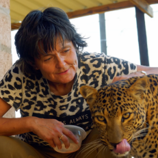 Babette founded her own sanctuary in South Africa where she cares for big cats, including cheetahs, leopards, and servals. Most of the cats she has rescued were born in captivity to be hunted or bred. She says she wanted to make sanctuaries a better place for animals to live. 