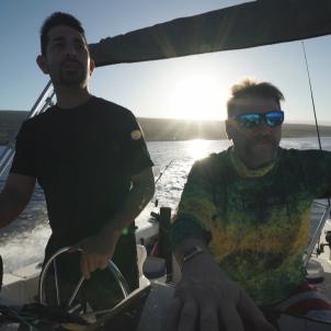 Johnathan Hillstrand and Josh Harris cruise out to fish off the coast of Kona.