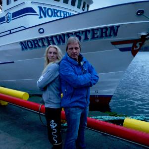 Dad and Daughter (Sig and Mandy) pose in front of their legacy, the Northwestern.