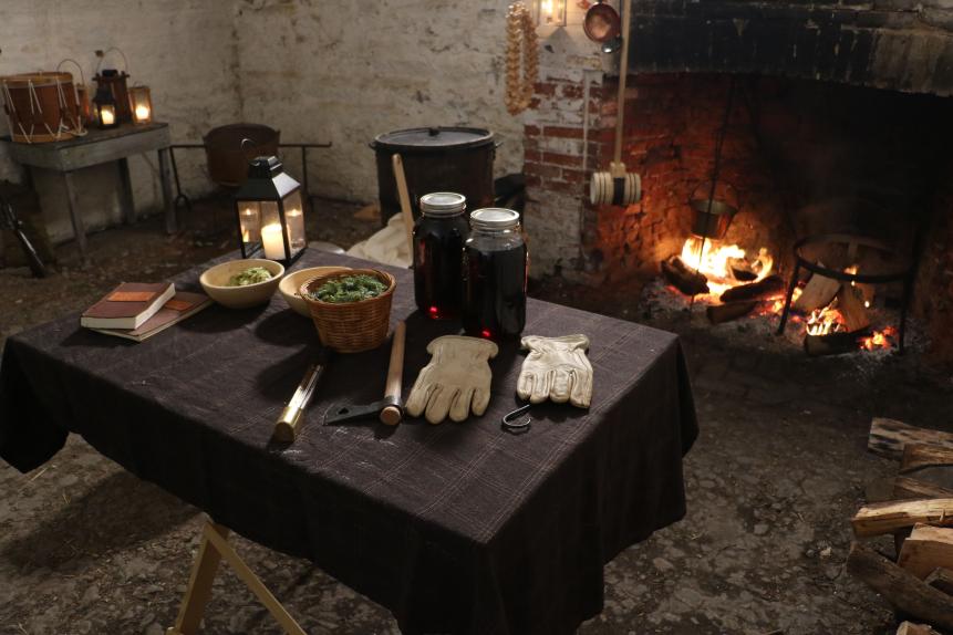 A look at inside Fort Mifflin where the spruce beer is made for the troops.