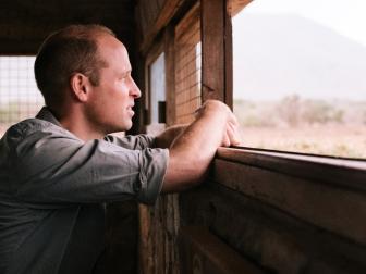 HRH The Duke of Cambridge at the Mkomazi National Park, Tanzania watching rhino during filming in 2018
