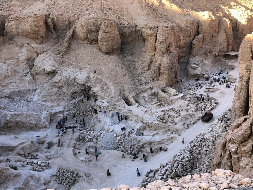 A top shot of the excavation in the West Valley of the Kings