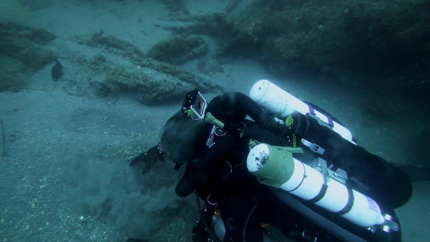 Michael C Barnette on the wreck of the SS Cotopaxi searching for clues.