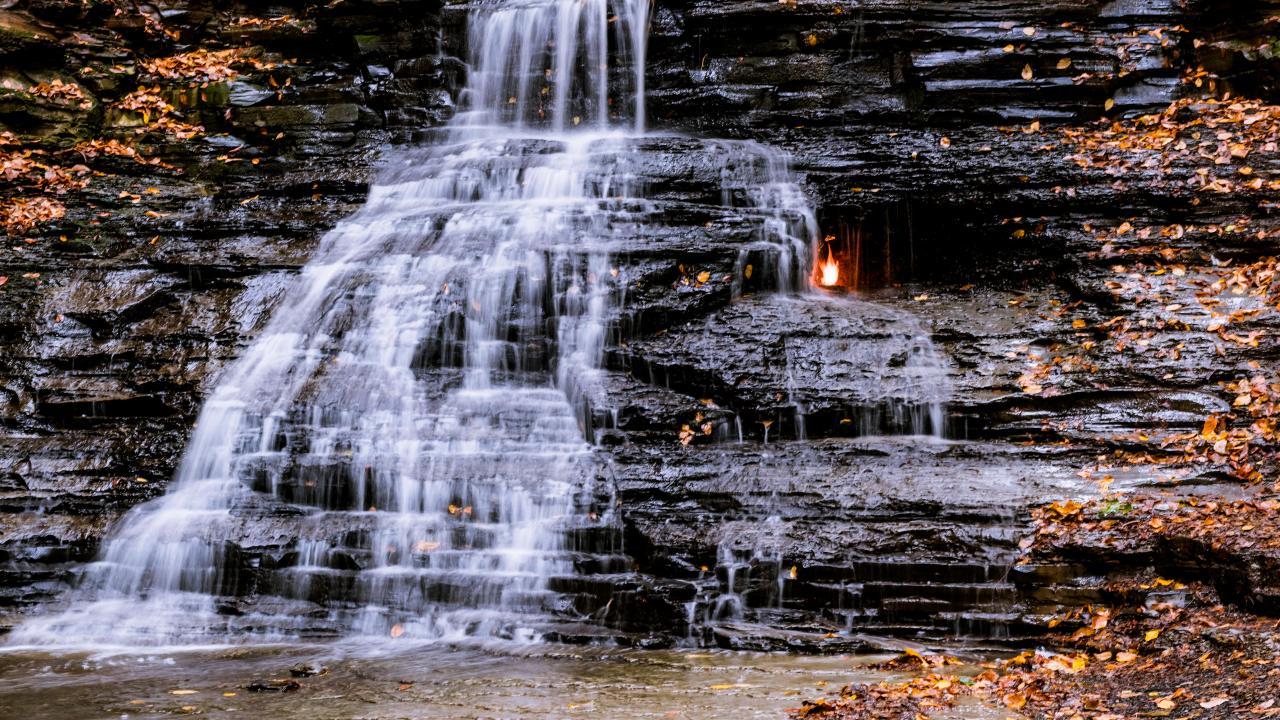 New York's Eternal Flame Falls is Lit, Travel and Exploration