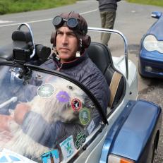 Rob Riggle and Emily go for a ride, as seen on Discovery’s “Rob Riggle: Global Investigator.”