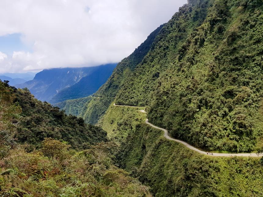 The Death Road in Bolivia used for bikers downhill