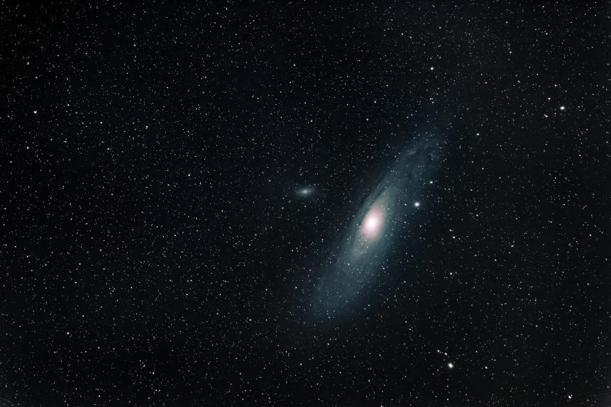 A view of the Andromeda Galaxy, the nearest major spiral galaxy to our own Milky Way.