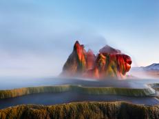 Fly Geyser near Black Rock Desert of Nevada has to be one of most beautiful accidentally man made natural phenomenon of worlds.