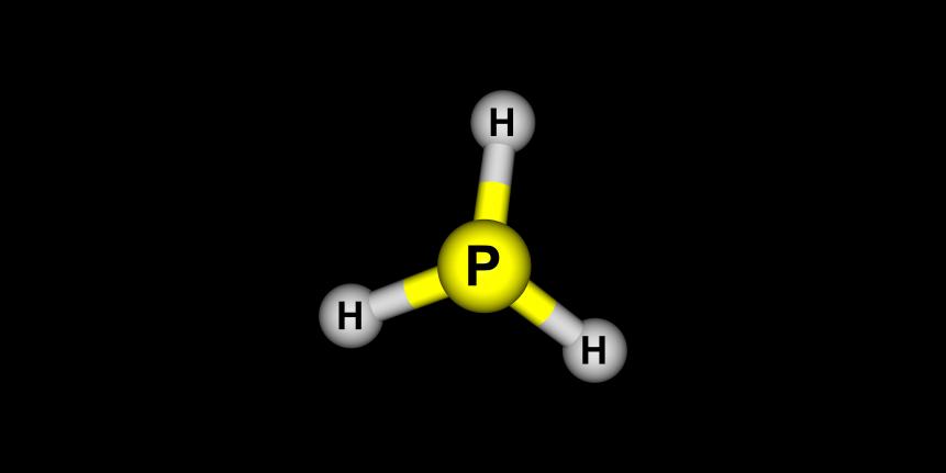 Phosphine or phosphane is the compound with the chemical formula PH3. It is a colorless, flammable, toxic gas and pnictogen hydride. 3d illustration