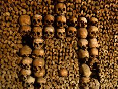 PARIS, FRANCE - JULY O2 : Ossuary in the catacombs of Paris, Ile-de-France, France on July 02, 2020 in Paris, France. (Photo by FrÃ©dÃ©ric Soltan/Corbis via Getty Images)