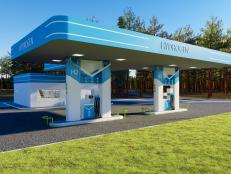 Environmentally Friendly Alternative Energy Concept With Hydrogen Refuelling Station.