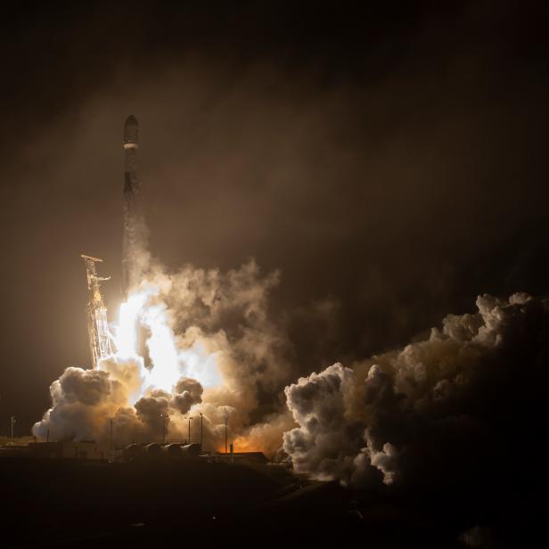 The SpaceX Falcon 9 rocket launches with the Double Asteroid Redirection Test, or DART, spacecraft onboard, Tuesday, Nov. 23, 2021, Pacific time (Nov. 24 Eastern time) from Space Launch Complex 4E at Vandenberg Space Force Base in California. DART is the world’s first full-scale planetary defense test, demonstrating one method of asteroid deflection technology. The mission was built and is managed by Johns Hopkins APL for NASA’s Planetary Defense Coordination Office. Photo Credit: (NASA/Bill Ingalls)