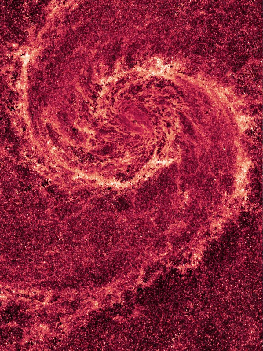 the Whirlpool Galaxy, seen in near-infrared light