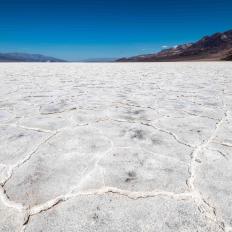 Landscape, Badwater Basin, Death Valley National Park, California, USA. Patterns on the salt crust. (Photo by: Andia/Universal Images Group via Getty Images)