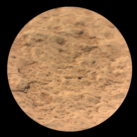 This image shows a close-up view of the rock target named “Máaz” from the SuperCam instrument on NASA’s Perseverance Mars rover. It was taken by SuperCam’s Remote Micro-Imager (RMI) on March 2, 2021 (the 12th Martian day, or sol,” Perseverance’s mission on Mars). “Máaz” means Mars in the Navajo language.