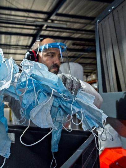 Recycled plastic turned into face shields for coronavirus pandemic