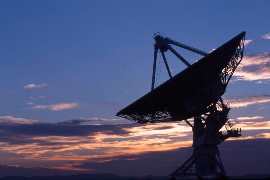 The VLA (Very Large Array Observatorium) in one of New Mexico's observatory where scientists are seeking extraterrestrial life in the universe with the help of radio waves, Magdalena Ridge Observatory, Socorro county, central New Mexico. (Photo by plus49/Construction Photography/Avalon/Getty Images)