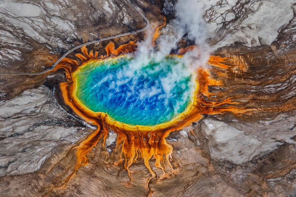 Yellowstone National Park sits atop an active supervolcano.