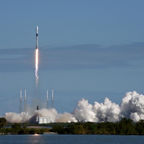 FLORIDA, USA - JANUARY 13: A Falcon 9 rocket carrying the Grizu-263A satellite for Turkiye as part of the SpaceX Transporter-3 rideshare mission launches from pad 40 at Cape Canaveral Space Force Station on January 13, 2022 in Cape Canaveral, Florida. The Grizu-263A, which is designed to photograph the earth, is Turkiye's first mini satellite. (Photo by Paul Hennessy/Anadolu Agency via Getty Images)