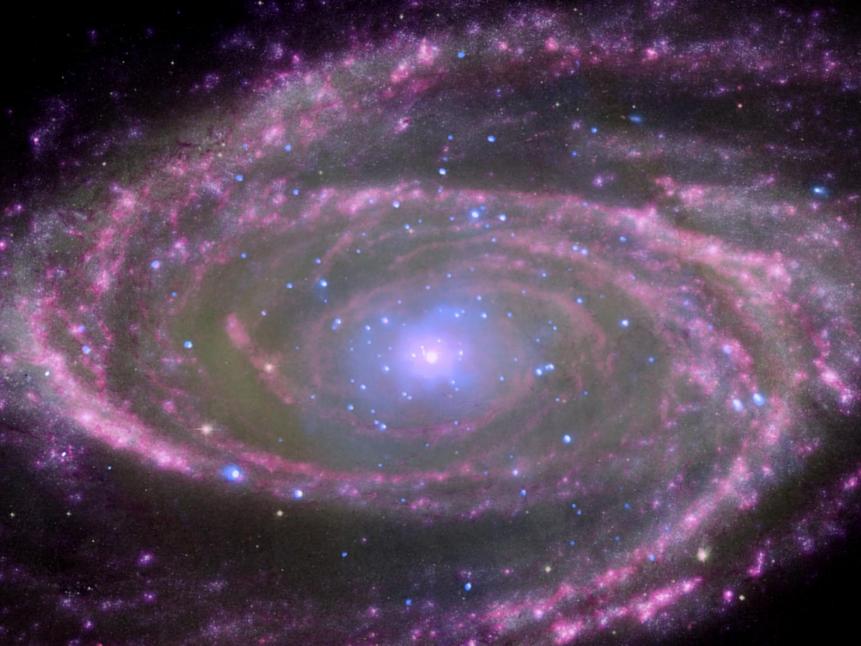At the center of spiral galaxy M81 is a supermassive black hole about 70 million times more massive than our sun.  A study using data from Chandra and ground-based telescopes, combined with detailed theoretical models, shows that the supermassive black hole in M81 feeds just like stellar mass black holes, with masses of only about ten times that of the sun. This discovery supports Einstein's relativity theory that states black holes of all sizes have similar properties.