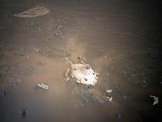 NASA's Ingenuity helicopter captured photos of an eerie debris field on Mars.
