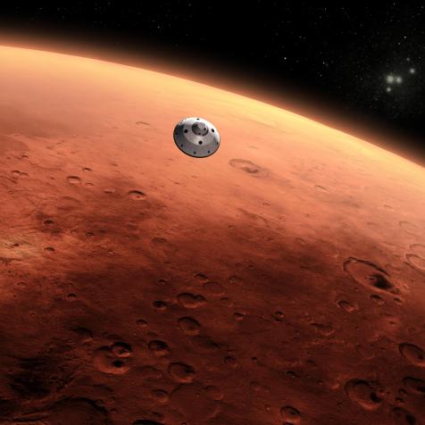 Curiosity Approaching Mars, Artist's Concept
