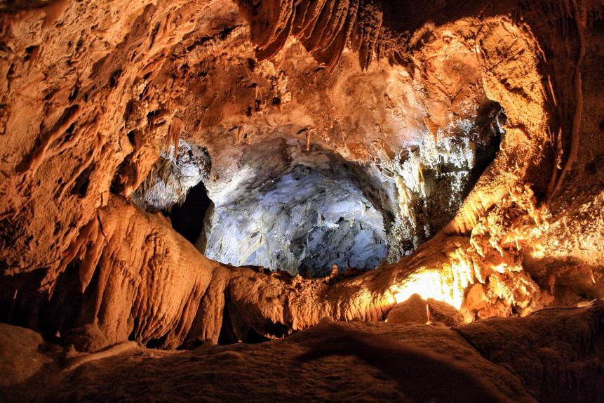 Subterranean formations in Shasta Caverns near Redding, California
