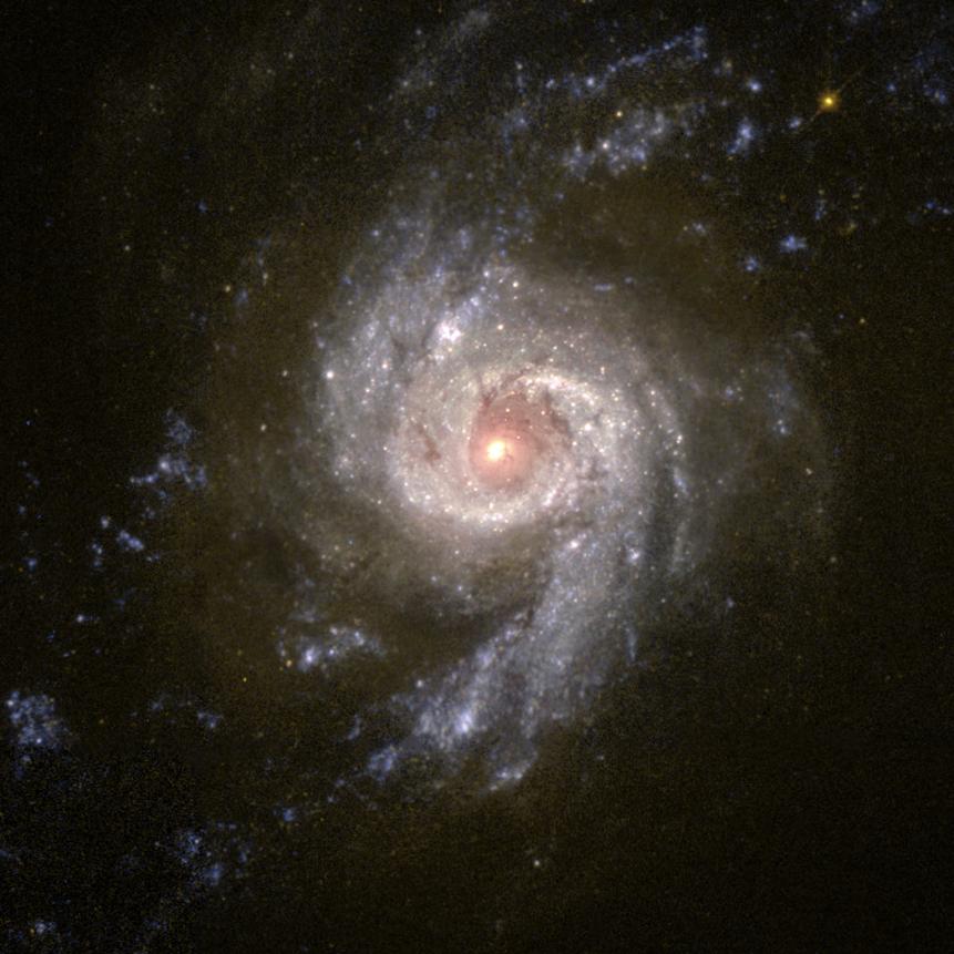GALAXY NGC 3310 IS ONE OF SEVERAL STARBURST GALAXIES, WHICH ARE HOTBEDS OF STAR FORMATION BEING STUDIED BY DOCTOR MEURER, GERHARDT AND A TEAM OF SCIENTISTS AT JOHNS HOPKINS UNIVERSITY, LAUREL, MARYLAND.